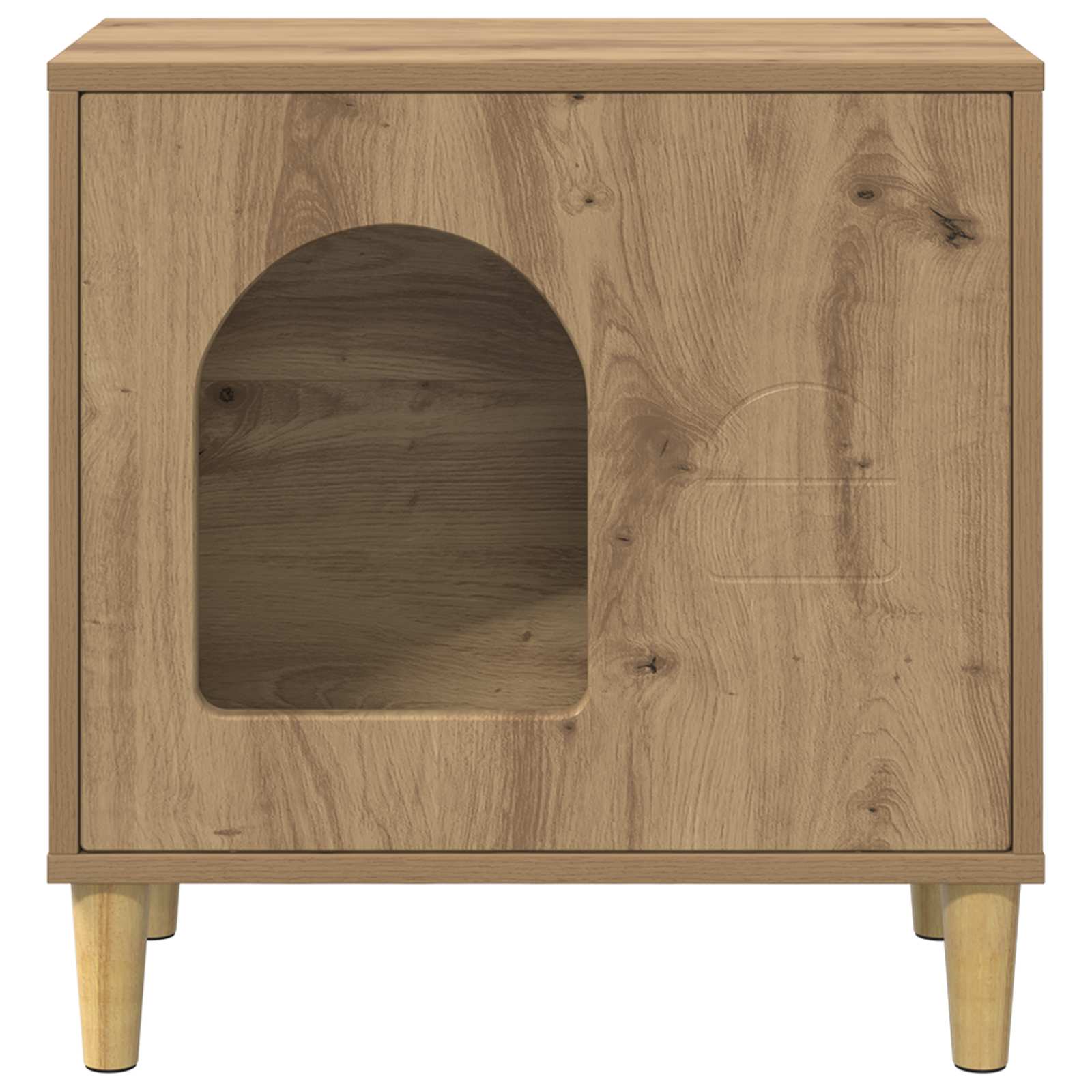 Kattenhuis Ambachtelijk eiken 51 x 30 x 52 cm Bewerkt hout