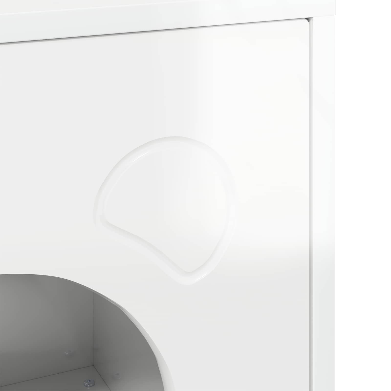Kattenhuis Glanzend Wit 42,5 x 40 x 53 cm Bewerkt hout