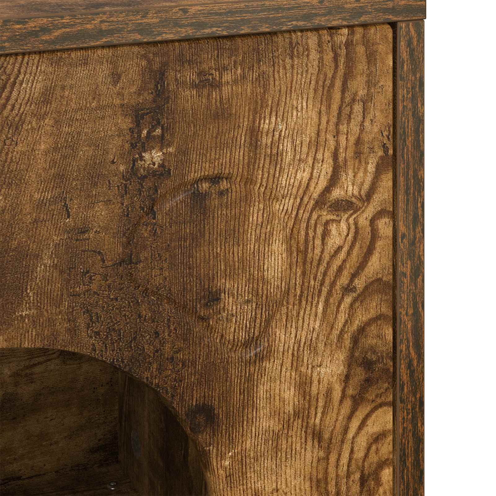 Kattenhuis Gerookt eiken 42,5 x 40 x 53 cm Bewerkt hout