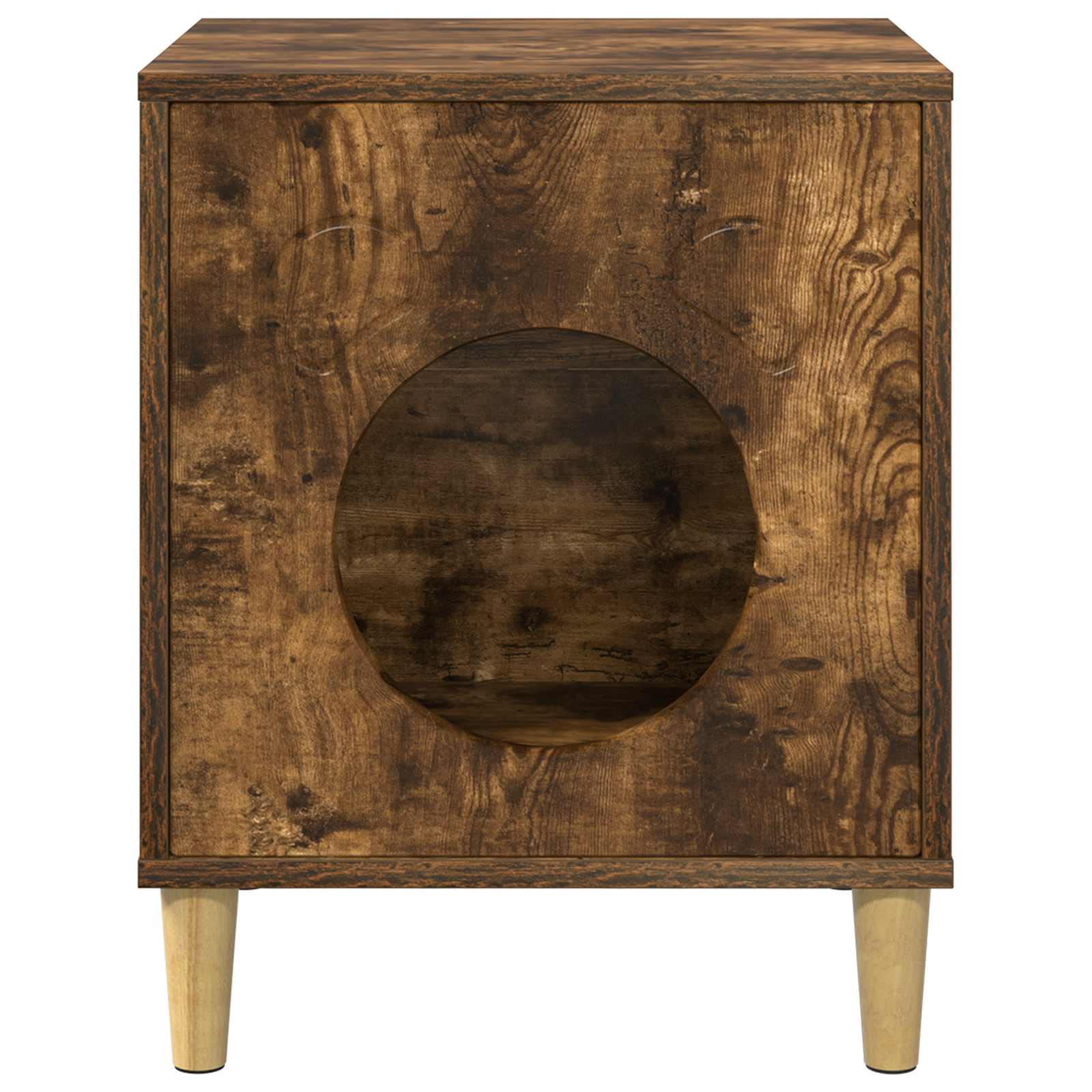 Kattenhuis Gerookt eiken 42,5 x 40 x 53 cm Bewerkt hout