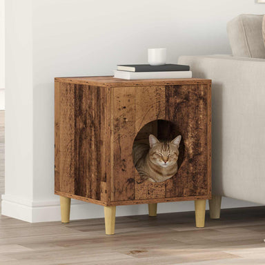 Kattenhuis Oudhout 42,5 x 40 x 53 cm Bewerkt hout