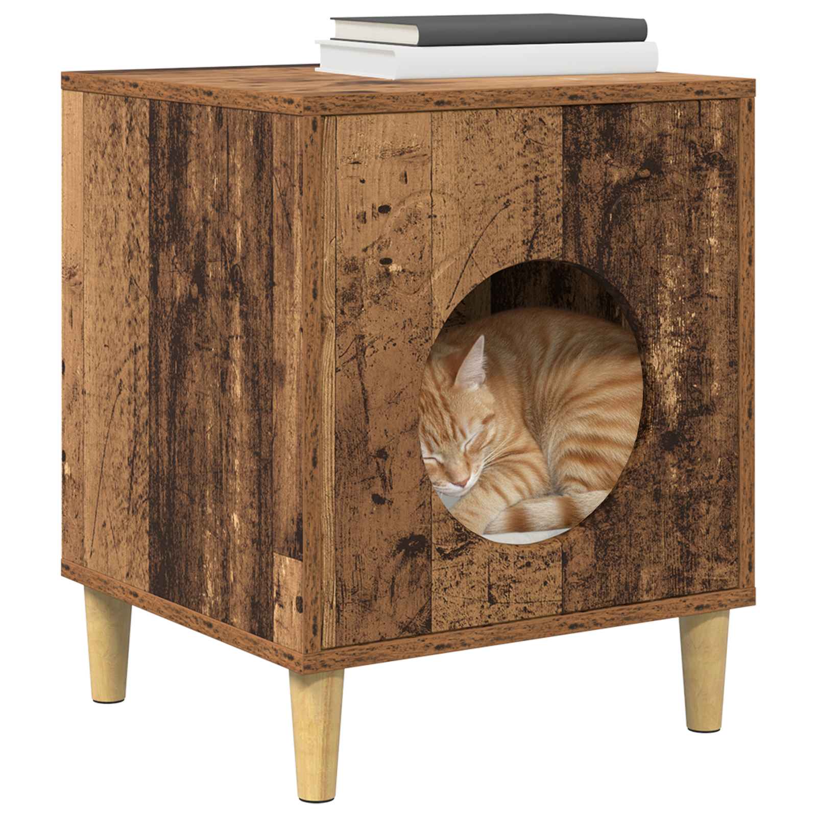 Kattenhuis Oudhout 42,5 x 40 x 53 cm Bewerkt hout
