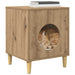Kattenhuis Ambachtelijk eiken 42,5 x 40 x 53 cm Bewerkt hout