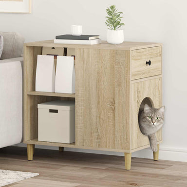 Kattenhuis Sonoma 72 x 42,5 x 70 cm Bewerkt hout