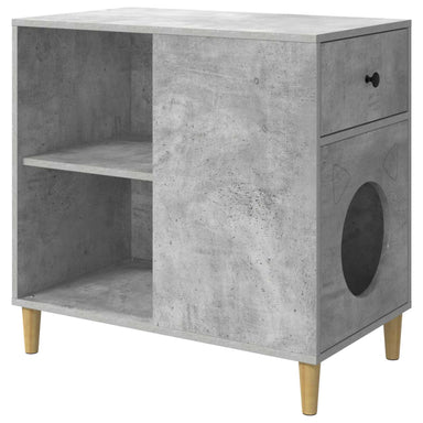 Kattenhuis Beton 72 x 42,5 x 70 cm Bewerkt hout