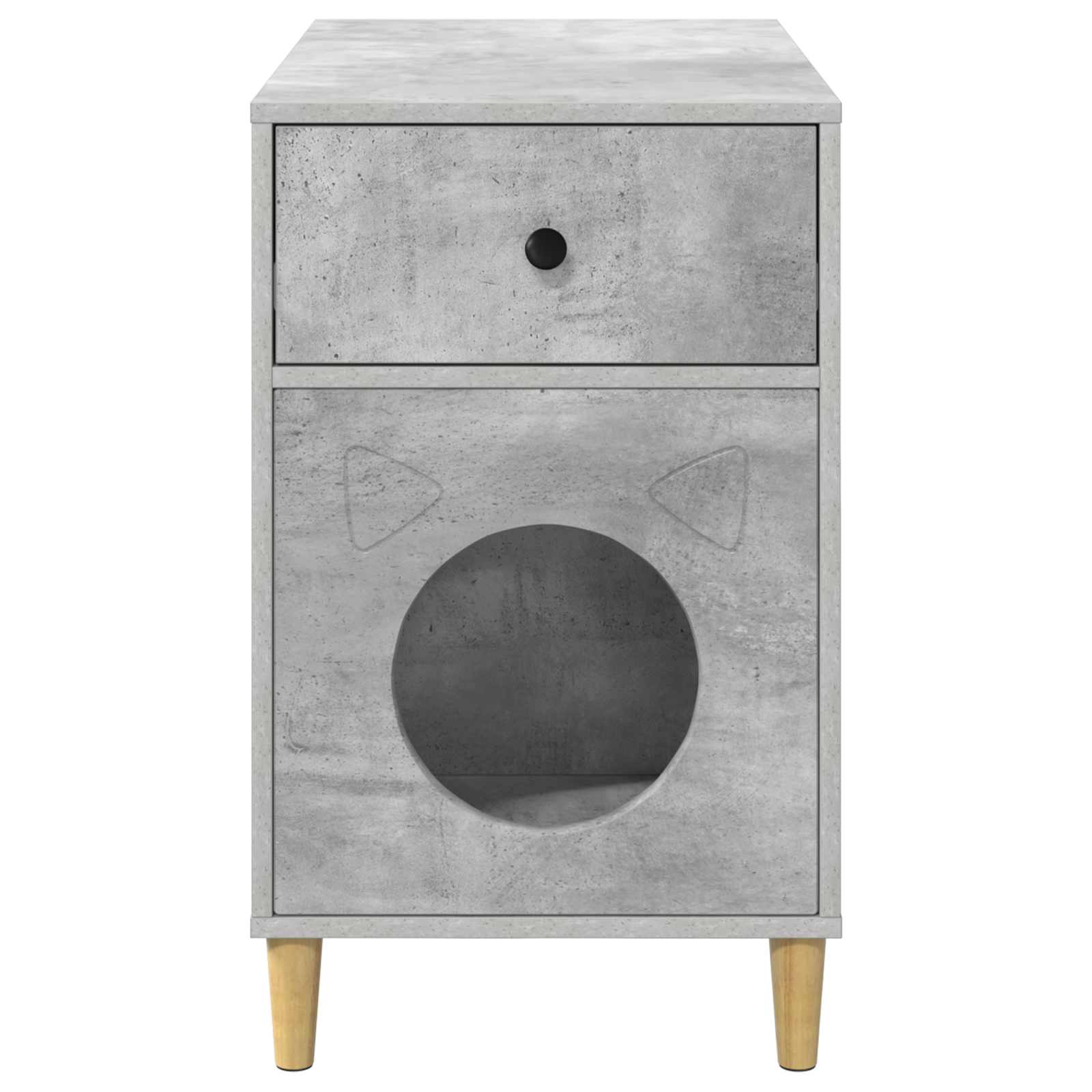 Kattenhuis Beton 72 x 42,5 x 70 cm Bewerkt hout