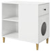 Kattenhuis Glanzend Wit 72 x 42,5 x 70 cm Bewerkt hout