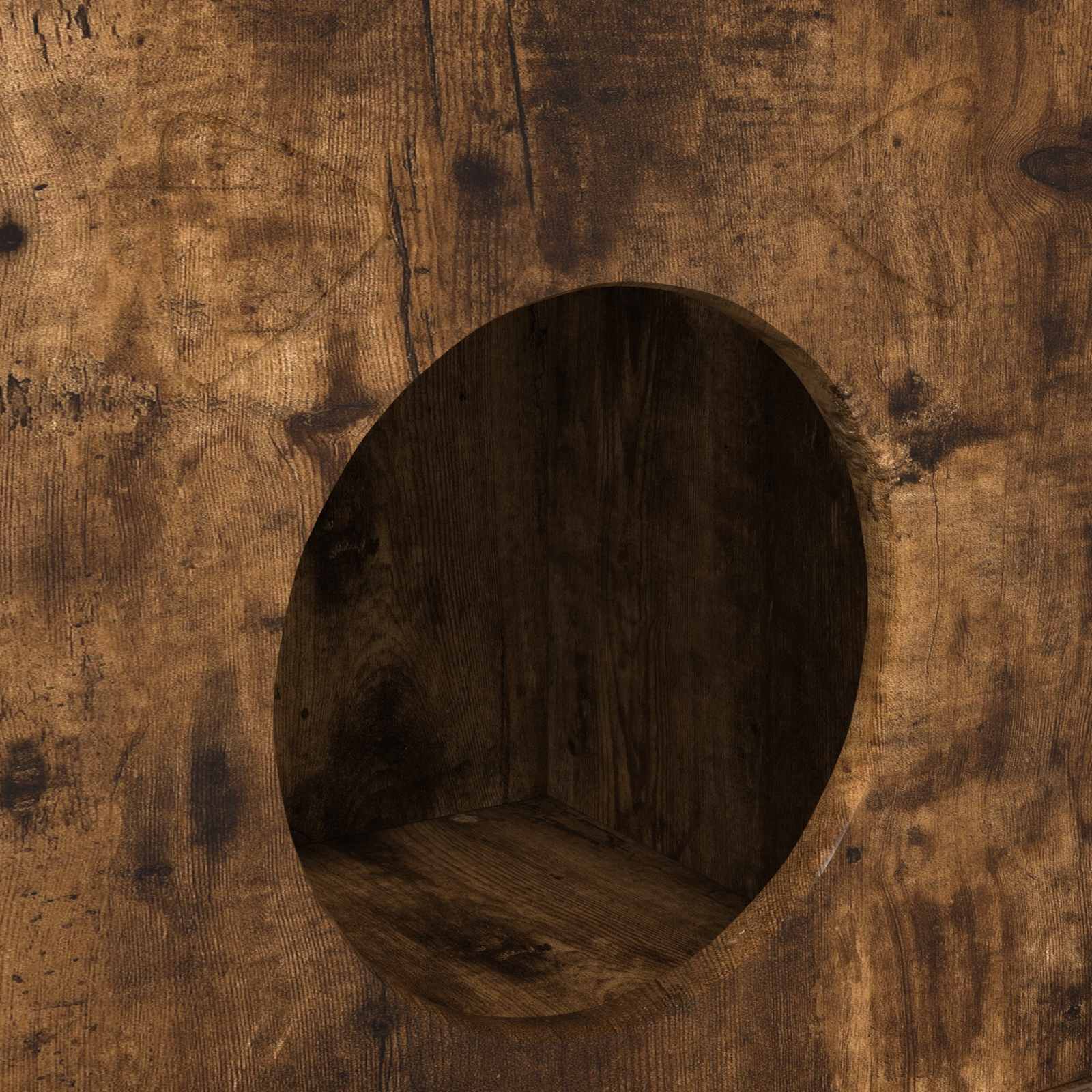 Kattenhuis Gerookt eiken 72 x 42,5 x 70 cm Bewerkt hout