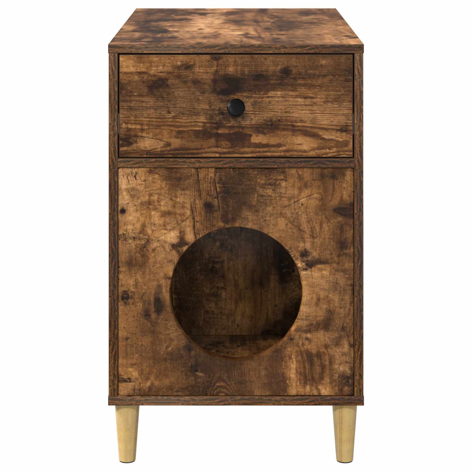 Kattenhuis Gerookt eiken 72 x 42,5 x 70 cm Bewerkt hout