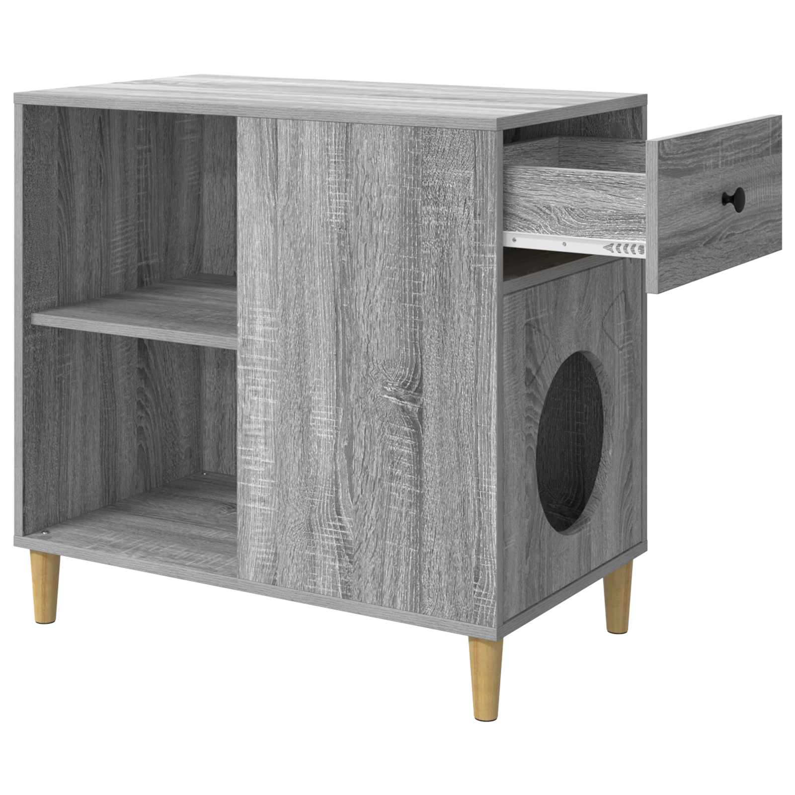 Kattenhuis Grijs Sonoma 72 x 42,5 x 70 cm Bewerkt hout