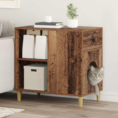 Kattenhuis Oudhout 72 x 42,5 x 70 cm Bewerkt hout