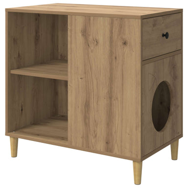 Kattenhuis Ambachtelijk eiken 72 x 42,5 x 70 cm Bewerkt hout