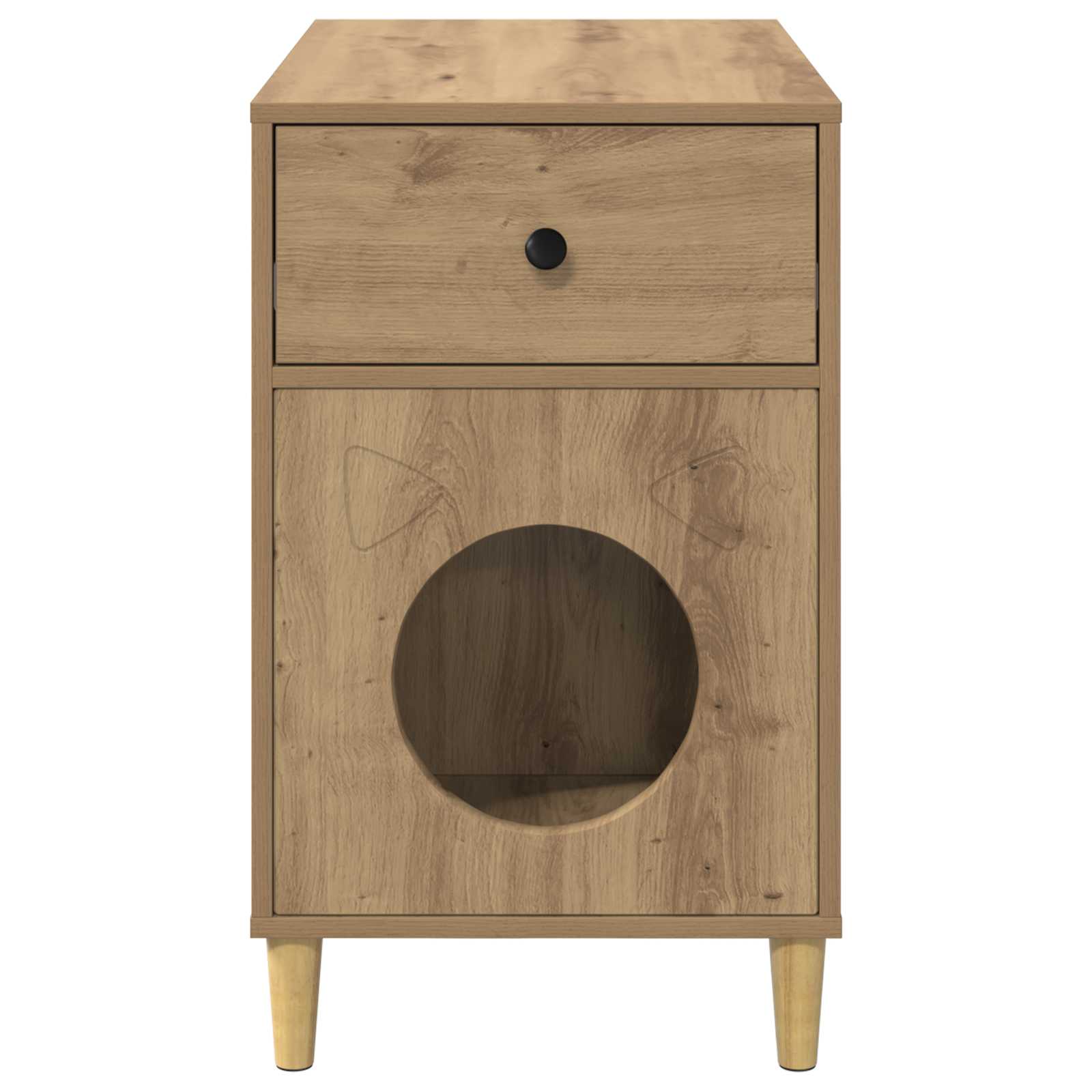 Kattenhuis Ambachtelijk eiken 72 x 42,5 x 70 cm Bewerkt hout