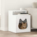 Kattenhuis Wit 42,5 x 40 x 53,5 cm Bewerkt hout