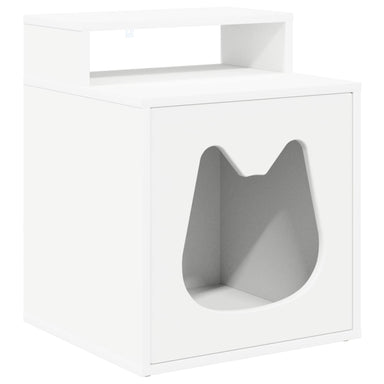 Kattenhuis Wit 42,5 x 40 x 53,5 cm Bewerkt hout