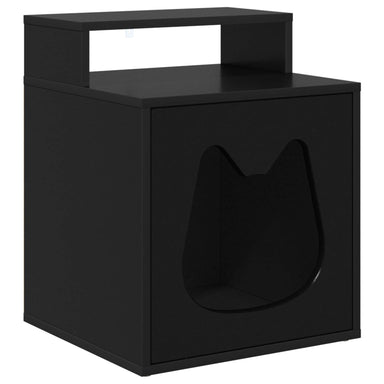 Kattenhuis Zwart 42,5 x 40 x 53,5 cm Bewerkt hout