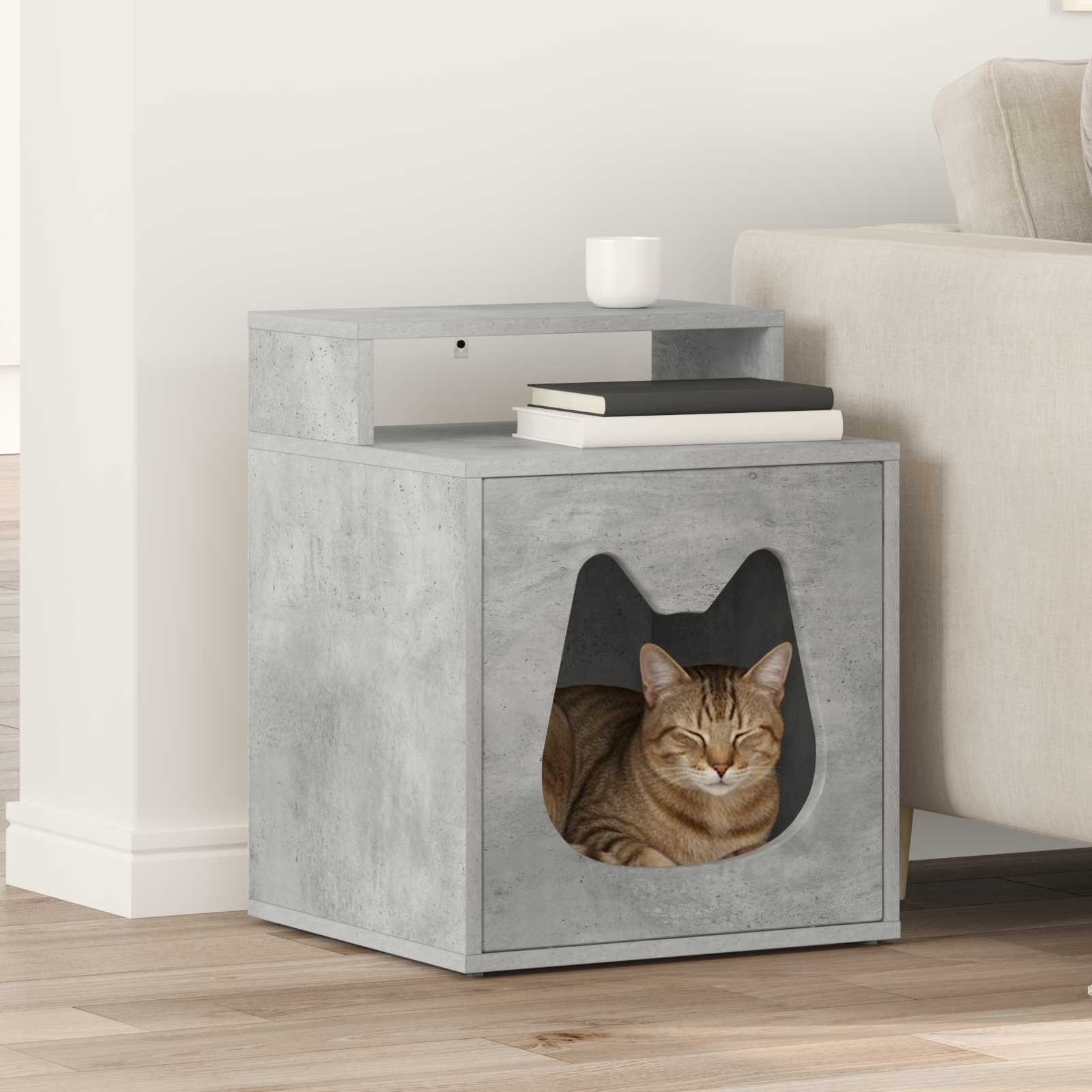 Kattenhuis Beton 42,5 x 40 x 53,5 cm Bewerkt hout