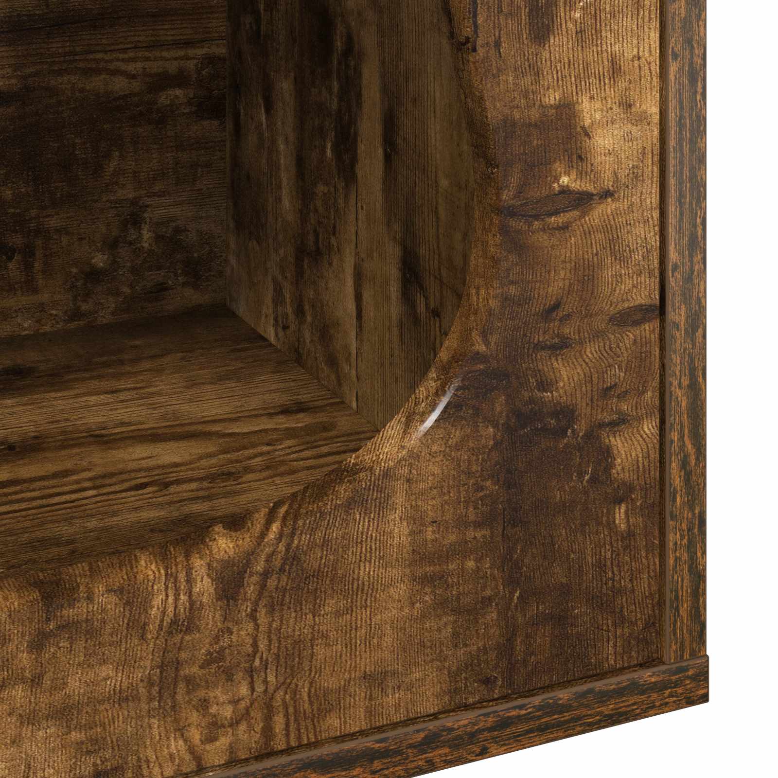 Kattenhuis Gerookt eiken 42,5 x 40 x 53,5 cm Bewerkt hout