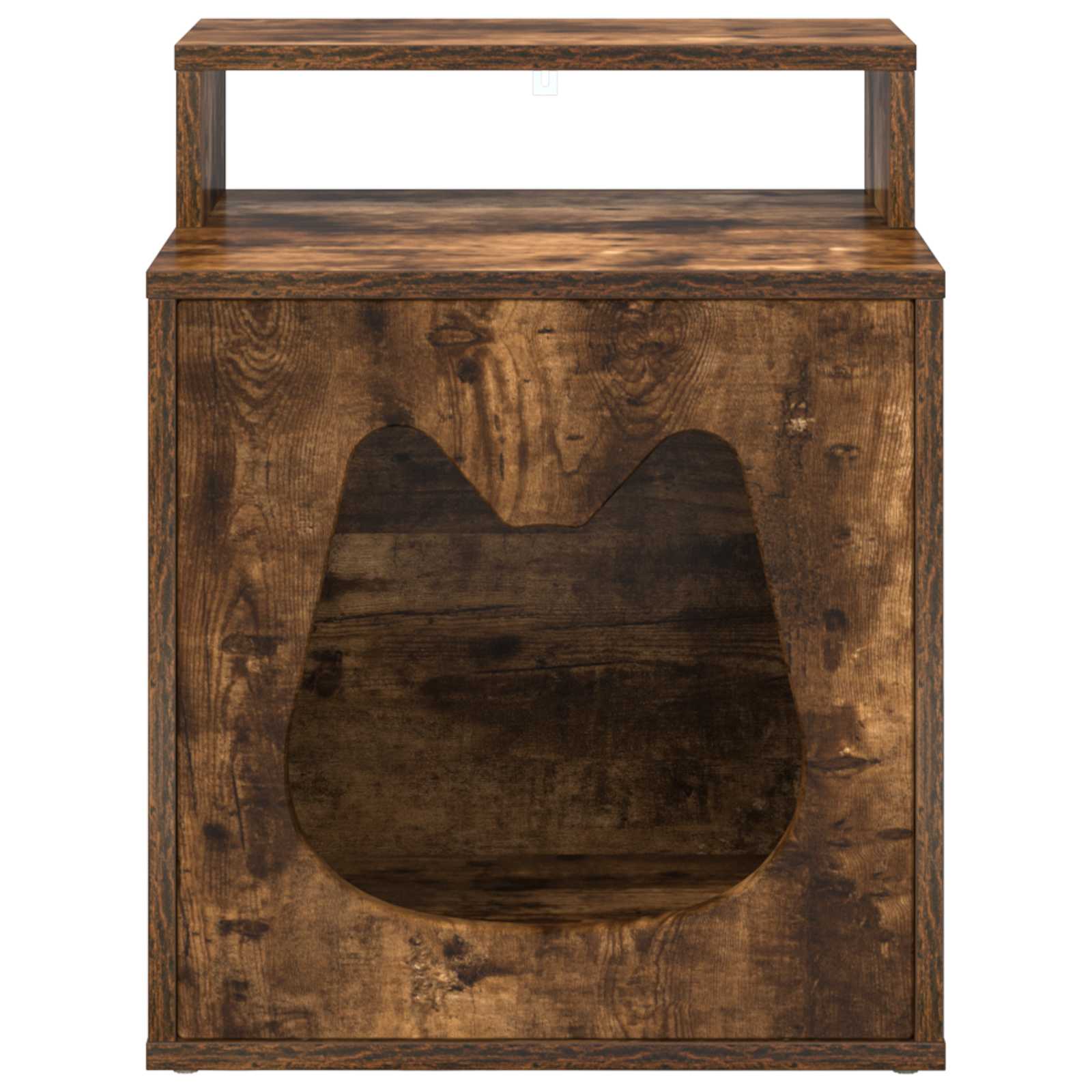 Kattenhuis Gerookt eiken 42,5 x 40 x 53,5 cm Bewerkt hout