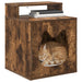 Kattenhuis Gerookt eiken 42,5 x 40 x 53,5 cm Bewerkt hout