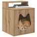 Kattenhuis Artisanaal eiken 42,5 x 40 x 53,5 cm Bewerkt hout