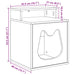Kattenhuis Artisanaal eiken 42,5 x 40 x 53,5 cm Bewerkt hout