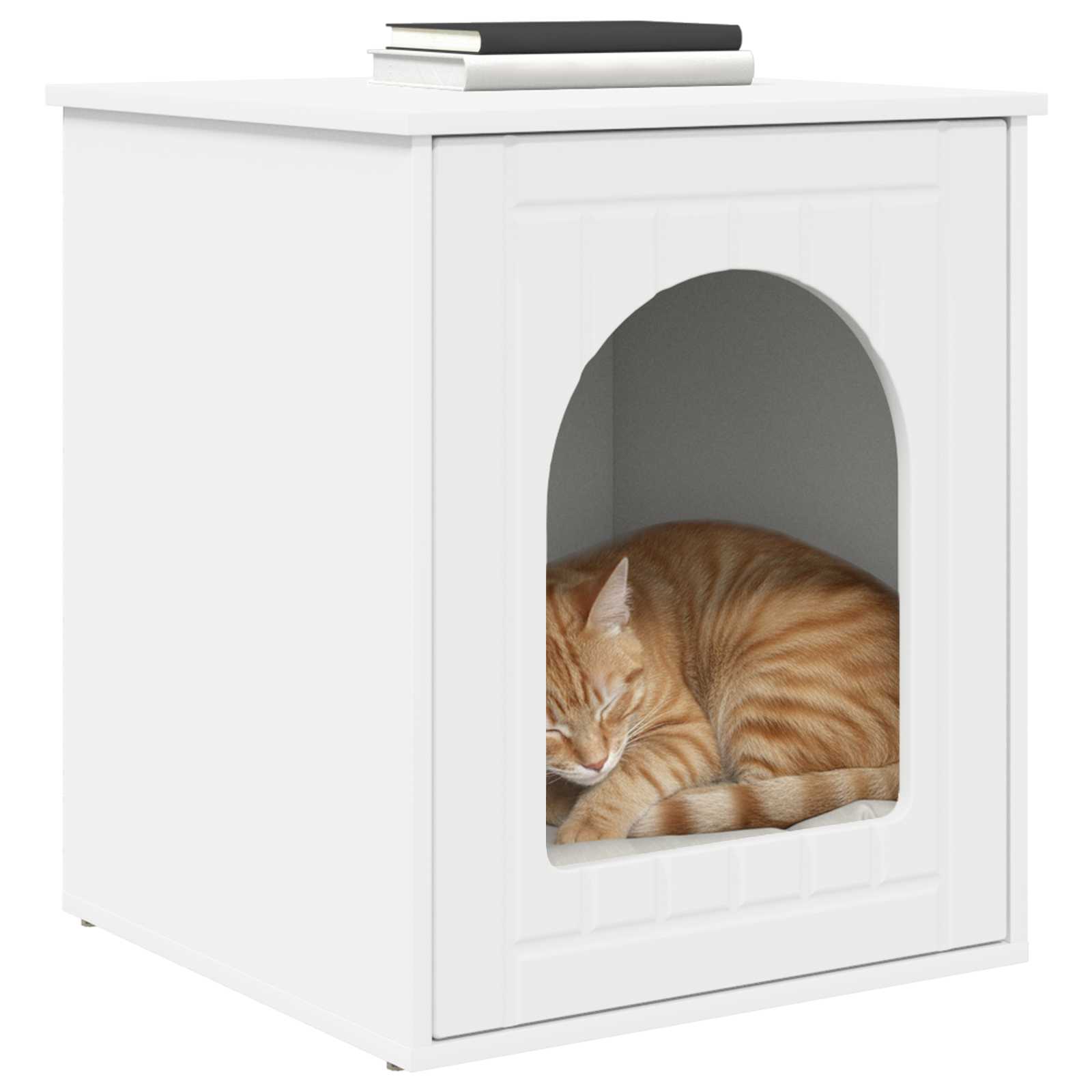 Kattenhuis Wit 53 x 52 x 62 cm Bewerkt hout