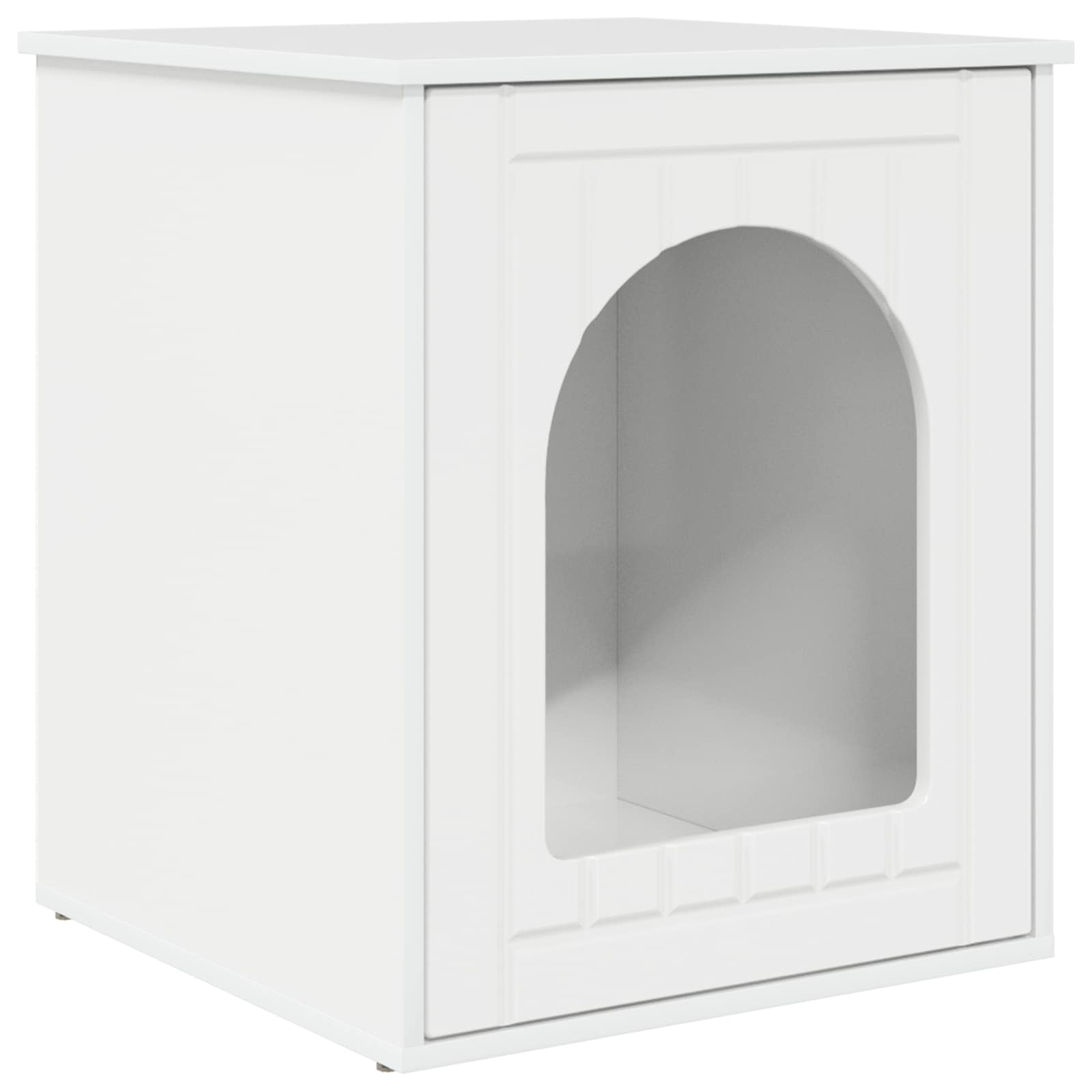 Kattenhuis Glanzend Wit 53 x 52 x 62 cm Bewerkt hout