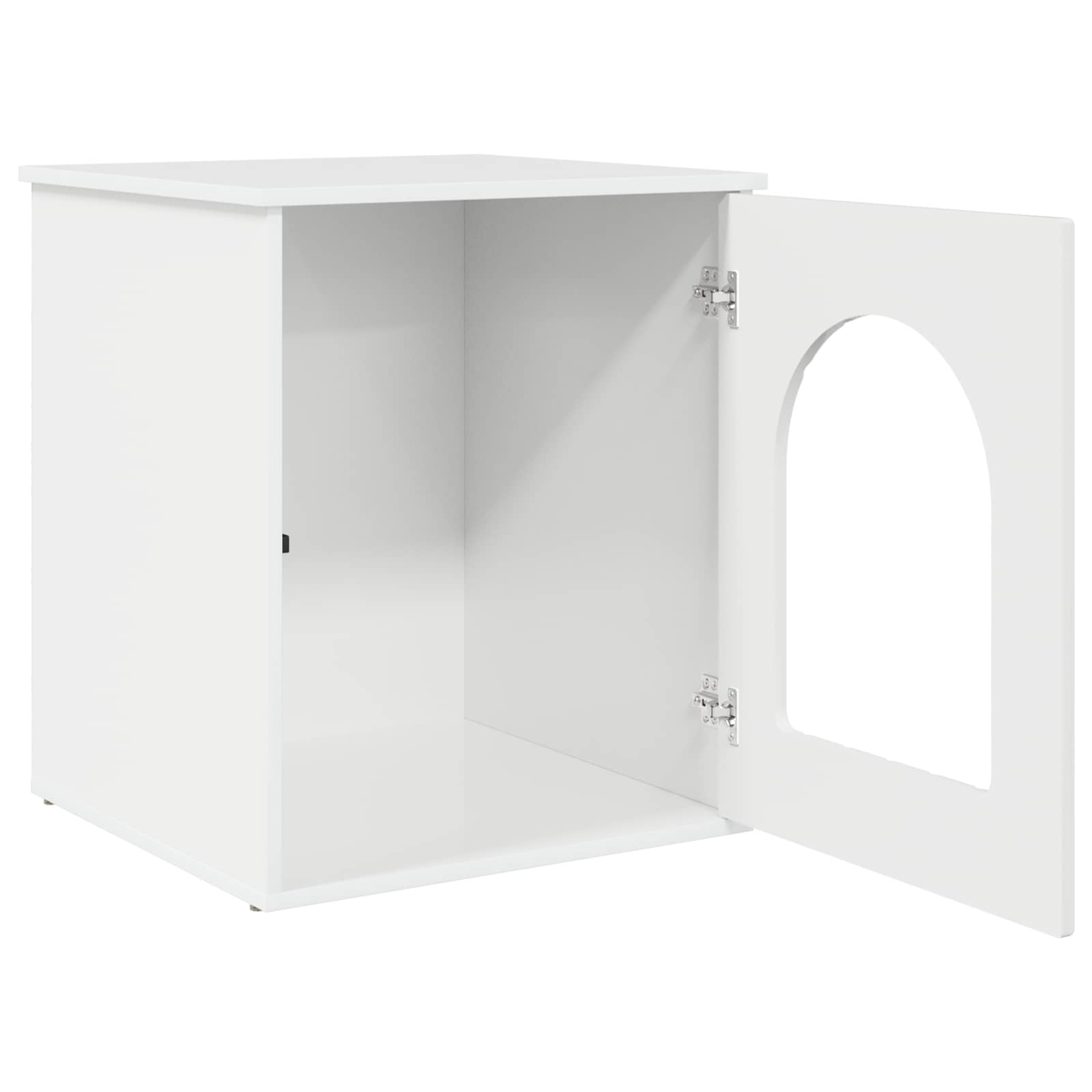 Kattenhuis Glanzend Wit 53 x 52 x 62 cm Bewerkt hout