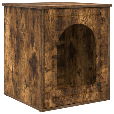 Kattenhuis Gerookt eiken 53 x 52 x 62 cm Bewerkt hout