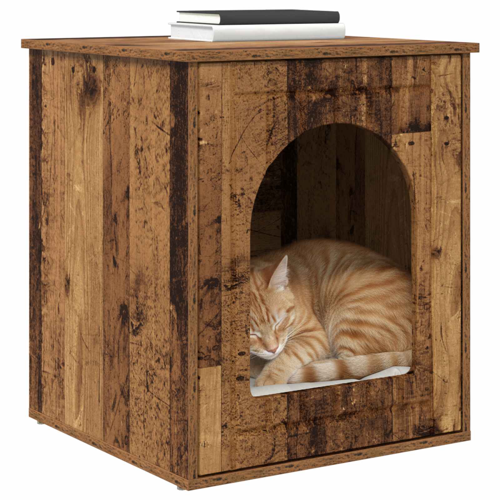 Kattenhuis Oudhout 53 x 52 x 62 cm Bewerkt hout