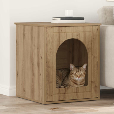 Kattenhuis Ambachtelijk eiken 53 x 52 x 62 cm Bewerkt hout