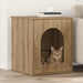 Kattenhuis Ambachtelijk eiken 53 x 52 x 62 cm Bewerkt hout