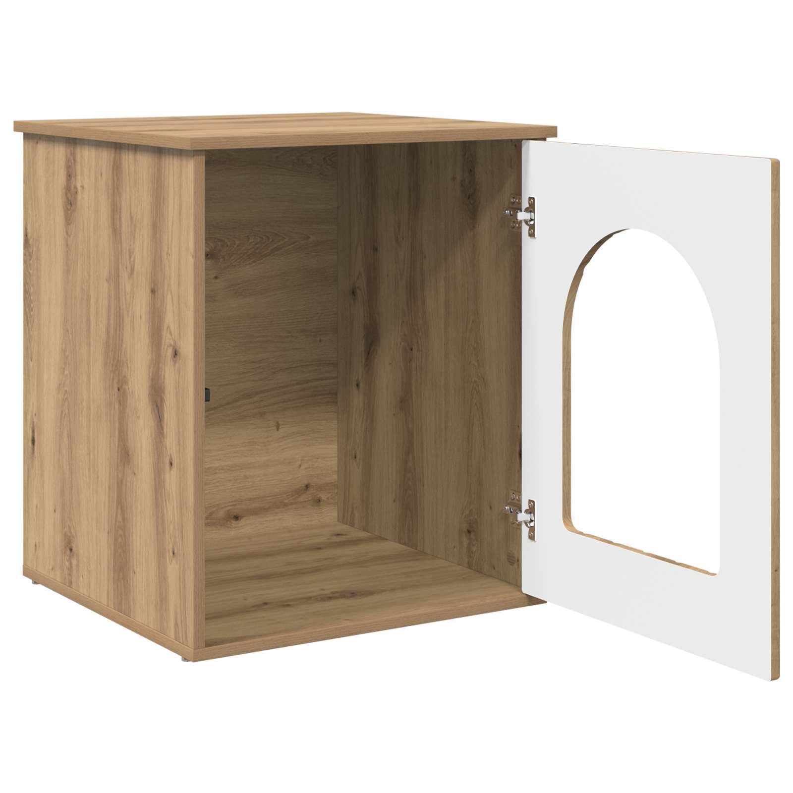 Kattenhuis Ambachtelijk eiken 53 x 52 x 62 cm Bewerkt hout