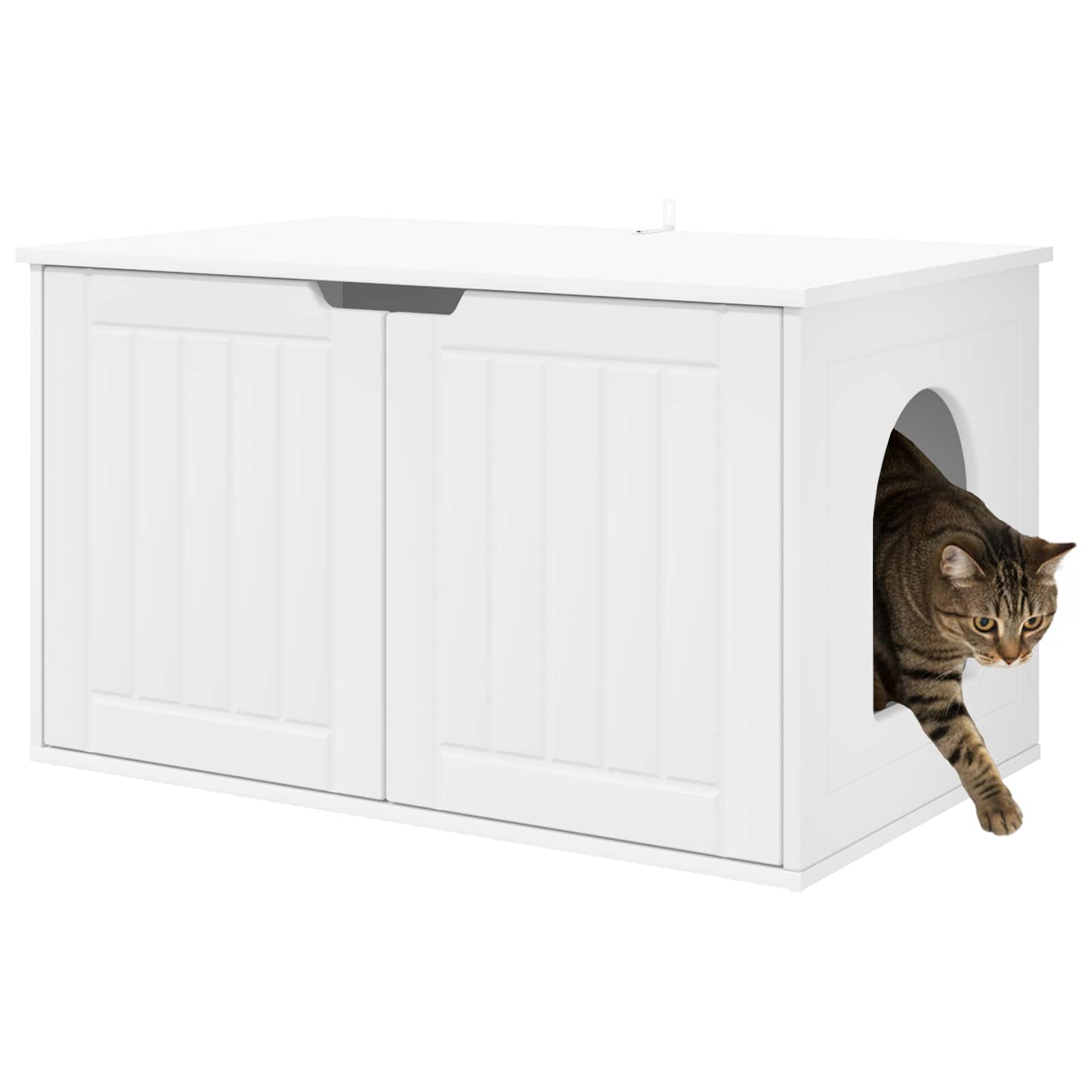 Kattenhuis Wit 85 x 55 x 50,5 cm Bewerkt hout