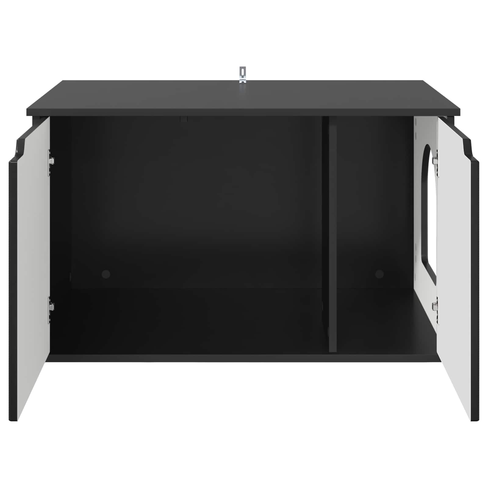 Kattenhuis Zwart 85 x 55 x 50,5 cm Bewerkt hout