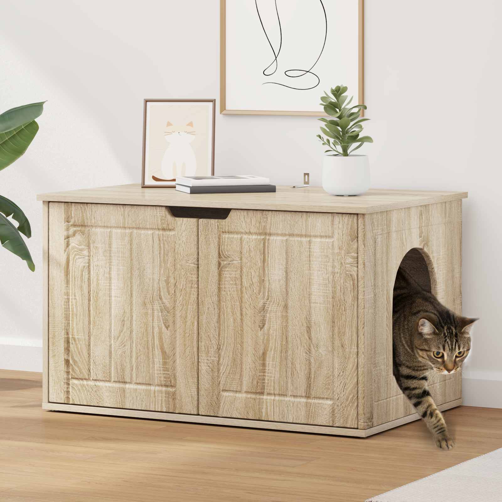Kattenhuis Sonoma 85 x 55 x 50,5 cm Bewerkt hout