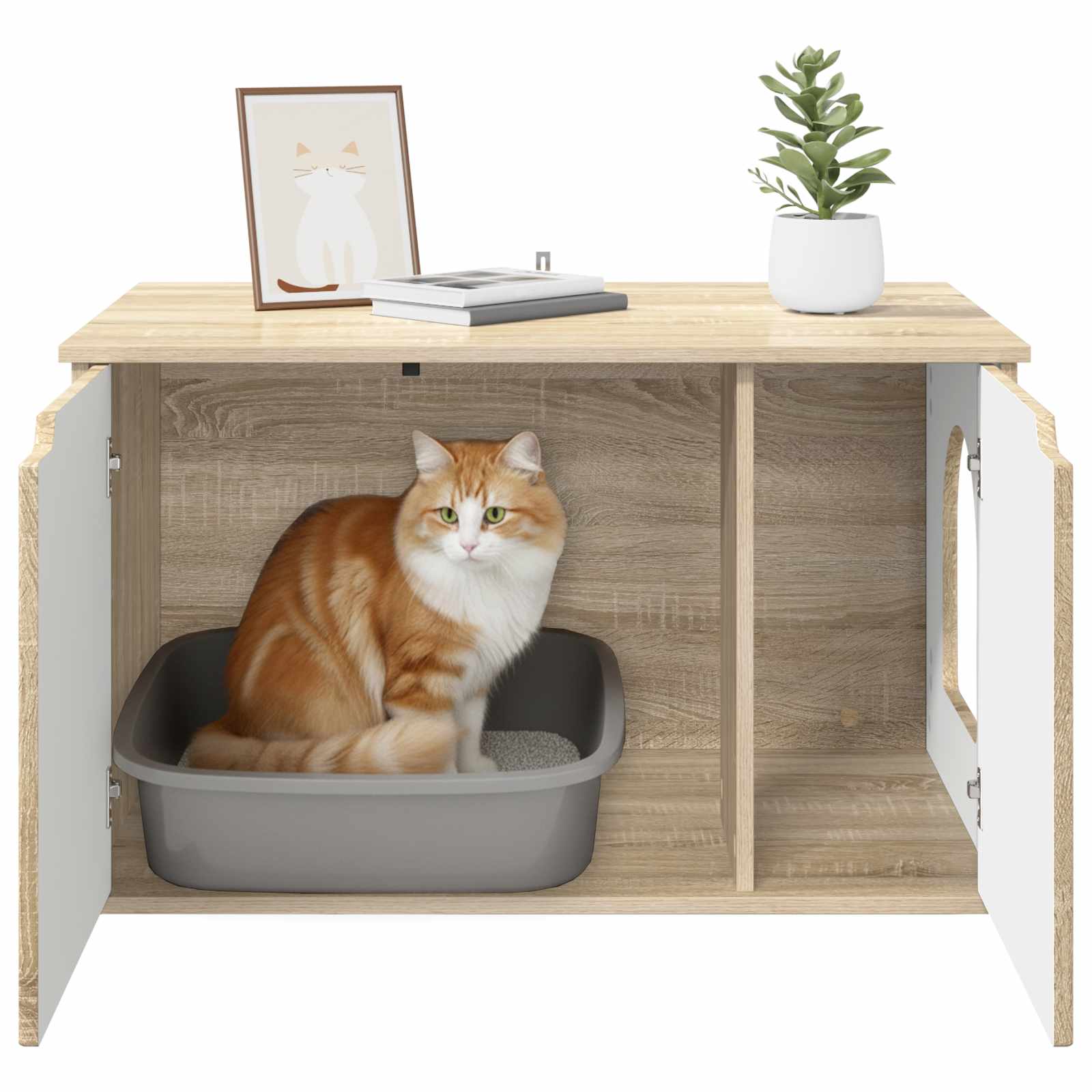 Kattenhuis Sonoma 85 x 55 x 50,5 cm Bewerkt hout