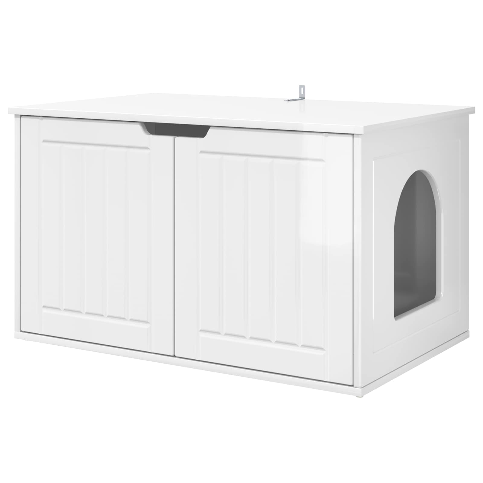 Kattenhuis Glanzend Wit 85 x 55 x 50,5 cm Bewerkt hout