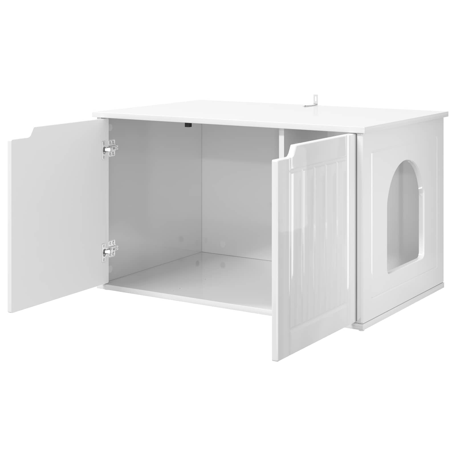 Kattenhuis Glanzend Wit 85 x 55 x 50,5 cm Bewerkt hout