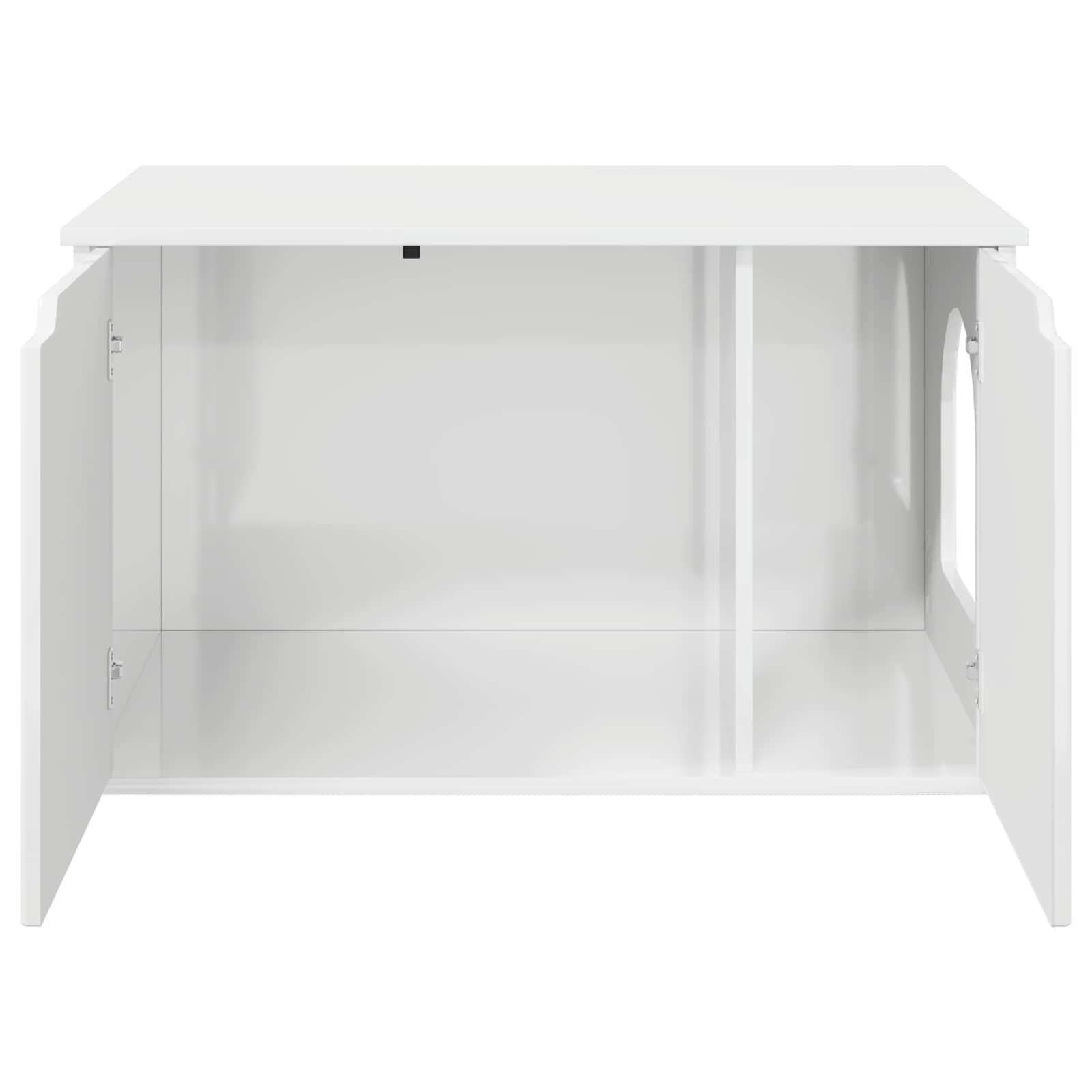 Kattenhuis Glanzend Wit 85 x 55 x 50,5 cm Bewerkt hout