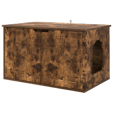 Kattenhuis Gerookt eiken 85 x 55 x 50,5 cm Bewerkt hout