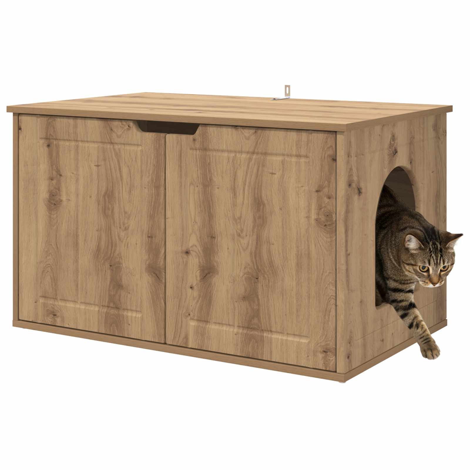 Kattenhuis Ambachtelijk eiken 85 x 55 x 50,5 cm Bewerkt hout