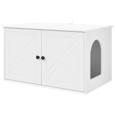 Kattenhuis Wit 85 x 55 x 50,5 cm Bewerkt hout