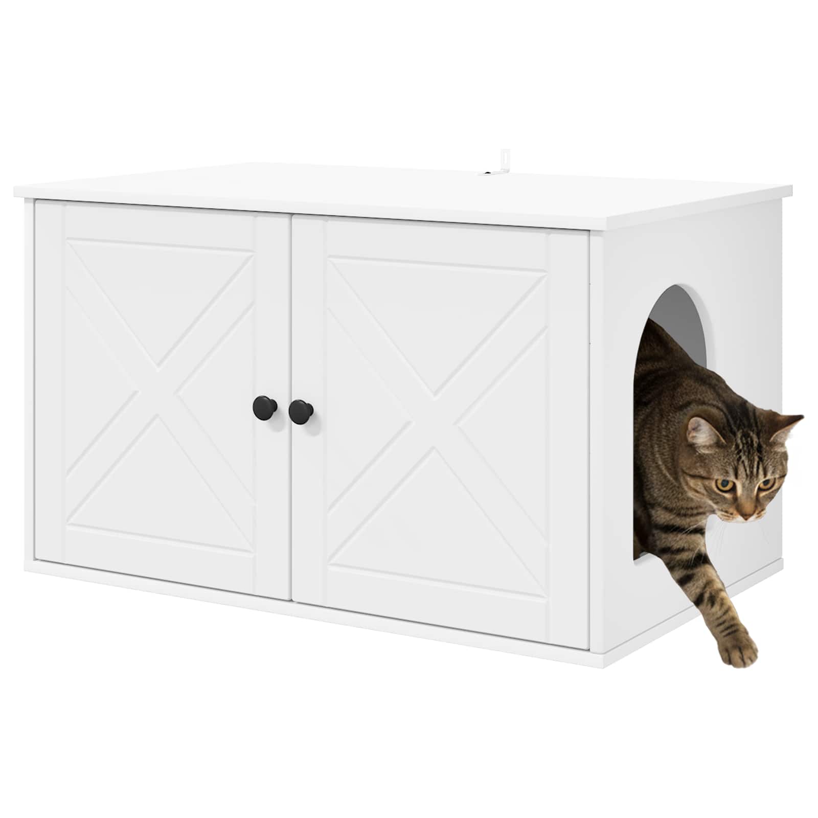 Kattenhuis Wit 85 x 55 x 50,5 cm Bewerkt hout