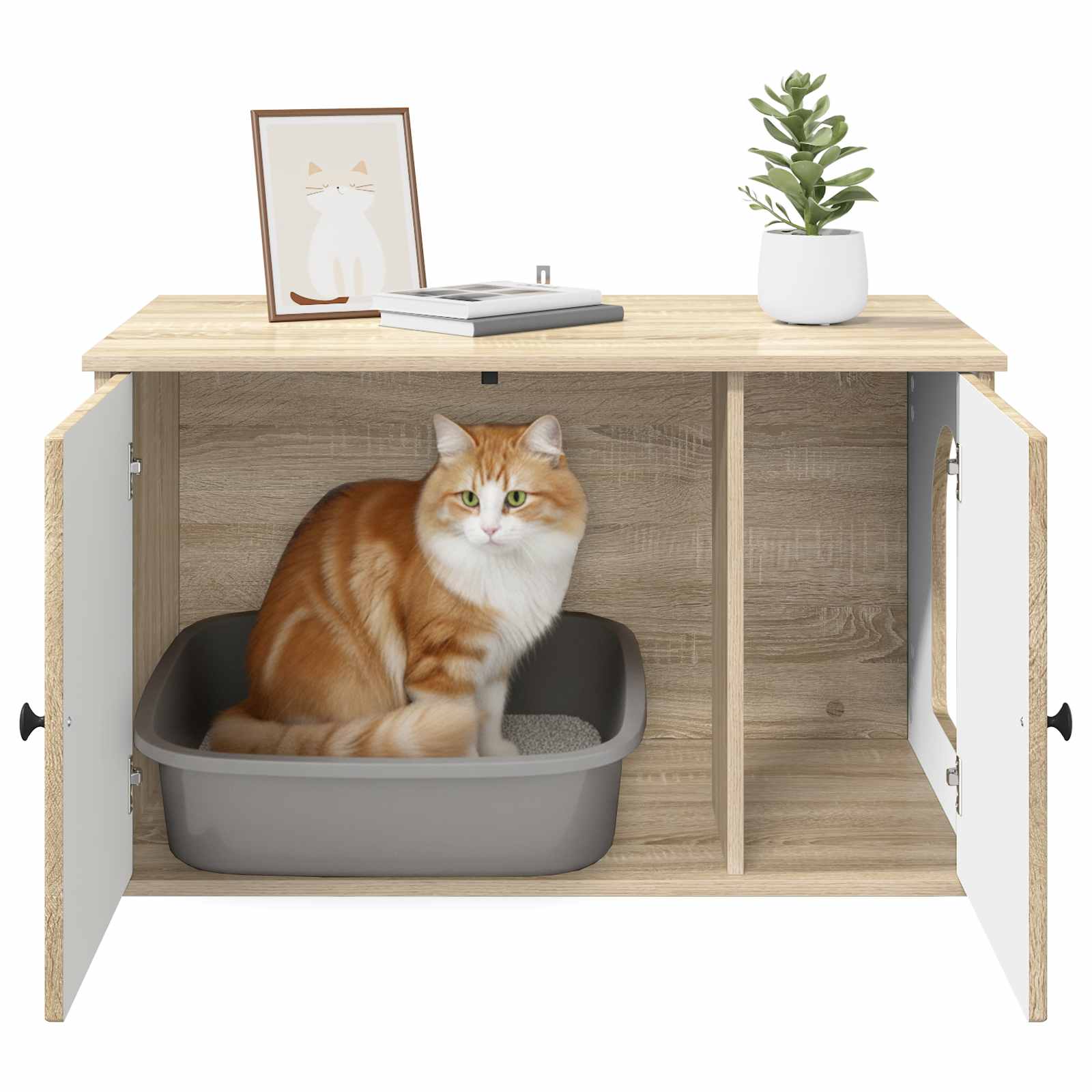 Kattenhuis Sonoma 85 x 55 x 50,5 cm Bewerkt hout