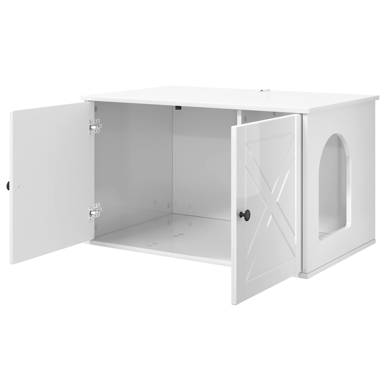 Kattenhuis Glanzend Wit 85 x 55 x 50,5 cm Bewerkt hout