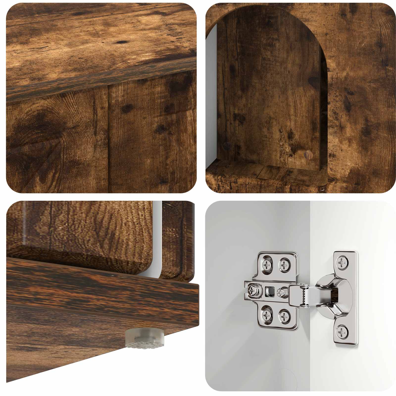 Kattenhuis Gerookt eiken 85 x 55 x 50,5 cm Bewerkt hout