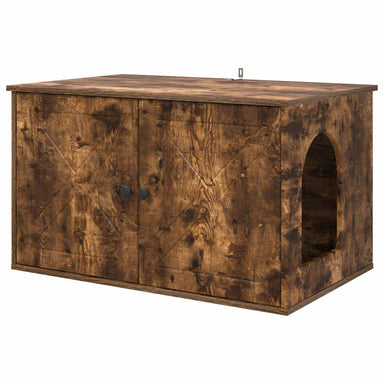 Kattenhuis Gerookt eiken 85 x 55 x 50,5 cm Bewerkt hout