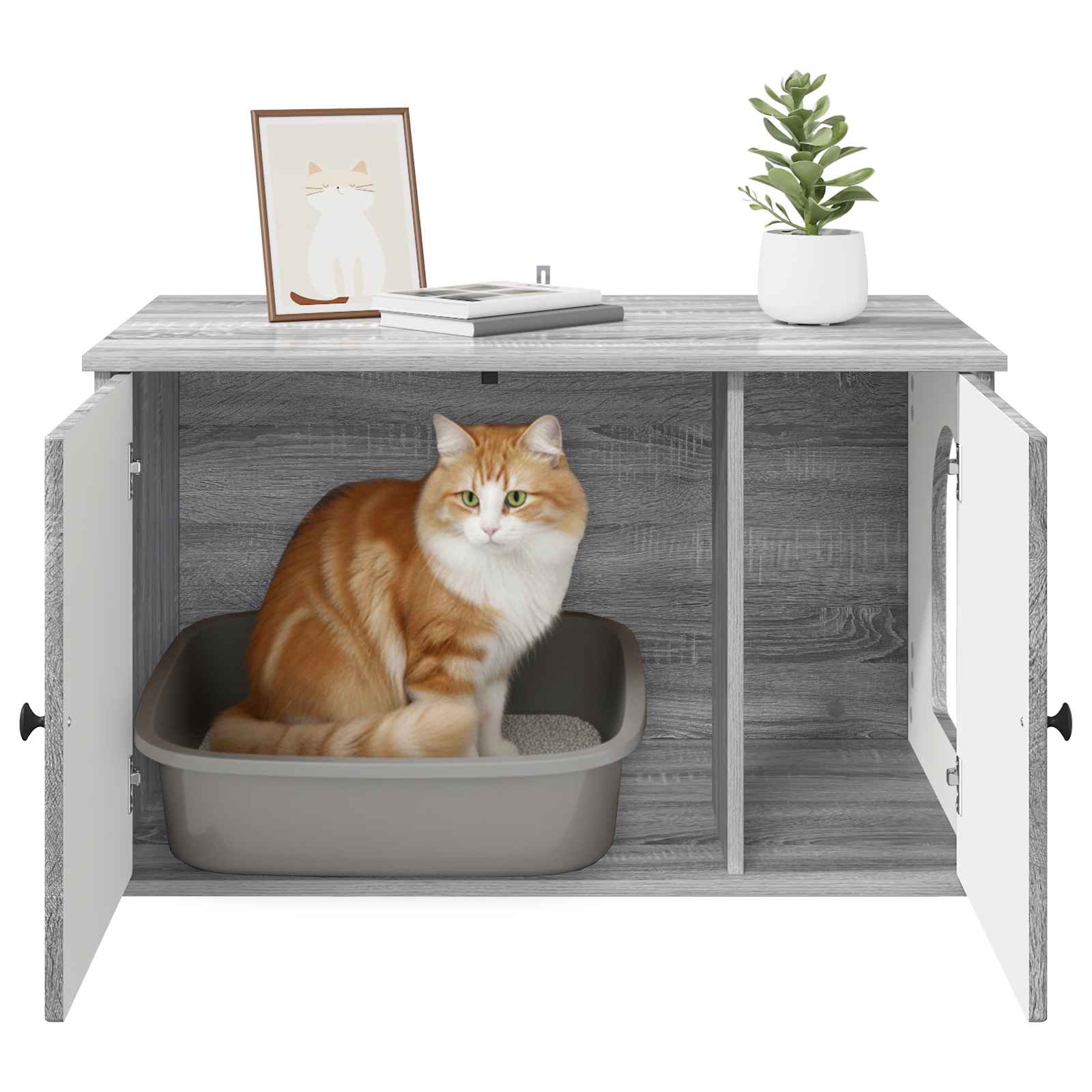 Kattenhuis Grijs Sonoma 85 x 55 x 50,5 cm Bewerkt hout